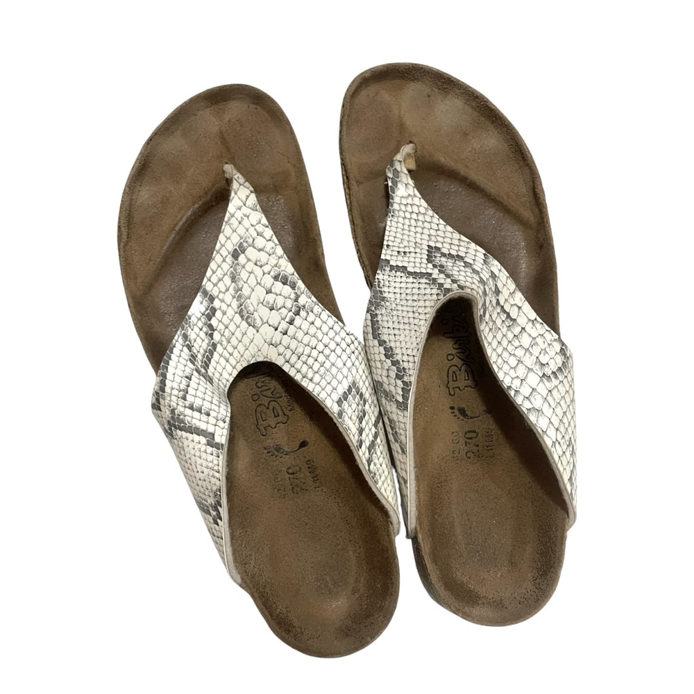 Birki’s By Birkenstock Snake Skin Sandals Size W11 M9 Summer Flats Comfortable
